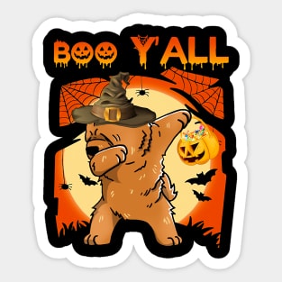 Chow Chow Dabbing Boo Yall Ghost Halloween Sticker